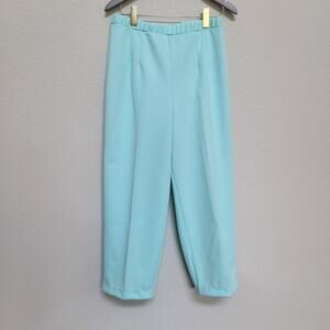 Alfred Dunner Pants Womens M / L Elastic Waist High Rise Made in USA Vintage 80s